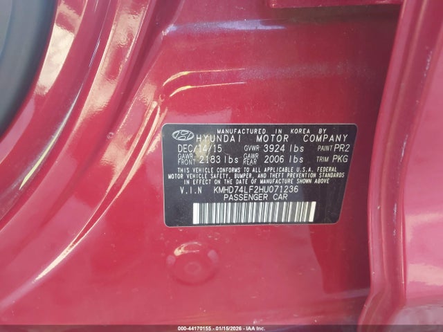 2017 HYUNDAI ELANTRA KMHD74LF2HU071236 Photo 8