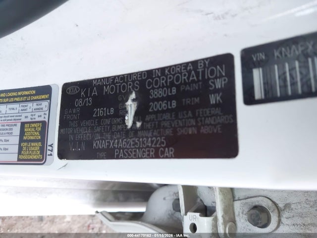 Aukcja sprzedaży 2014 Kia Forte Lx, vin: KNAFX4A62E5134225, numer aukcji: 44170162