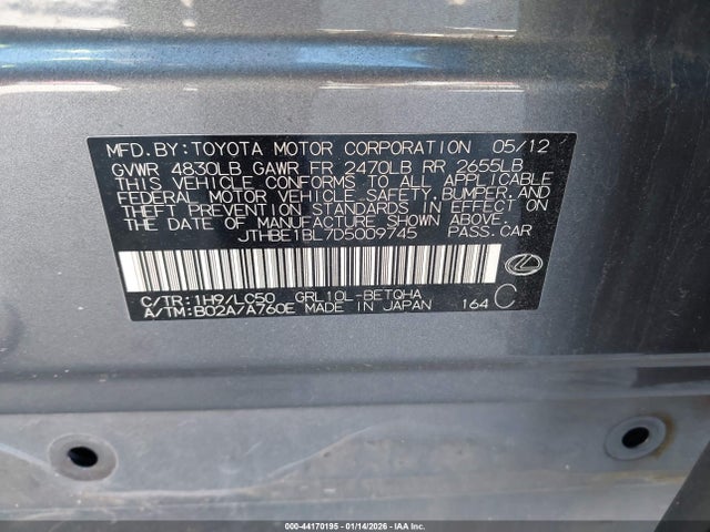 2013 LEXUS GS 350 JTHBE1BL7D5009745 Photo 8