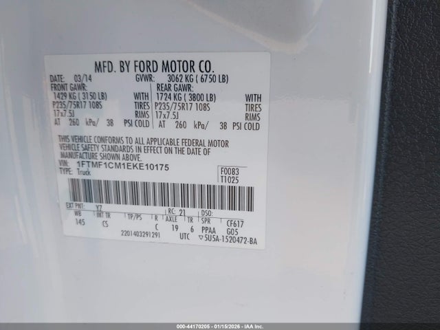Ford F-150 Xl 2014 1FTMF1CM1EKE10175 Image 9