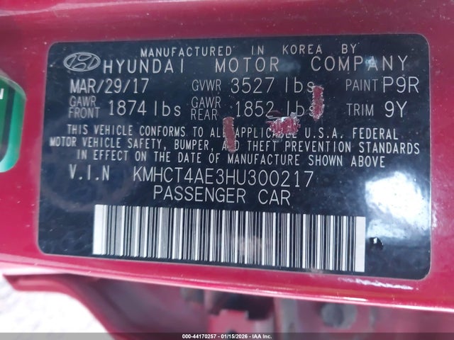 Hyundai Accent Value Edition 2017 KMHCT4AE3HU300217 Image 9