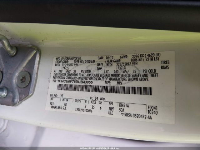 2013 FORD ESCAPE 1FMCU0F76DUB43955 Photo 8
