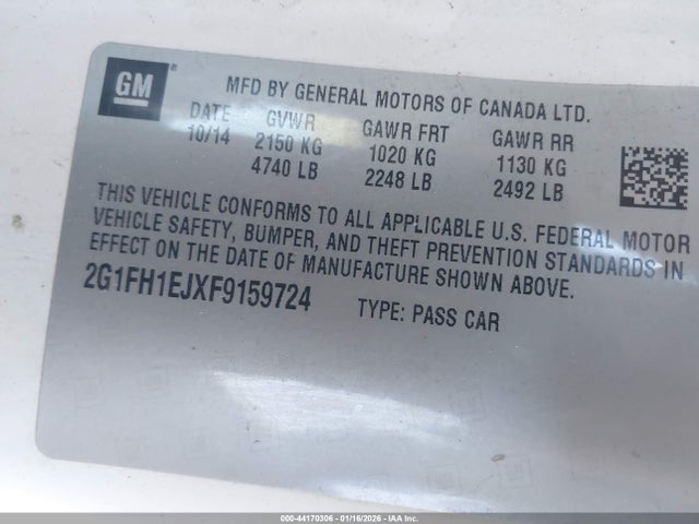 2G1FH1EJXF9159724 Chevrolet Camaro 1ss