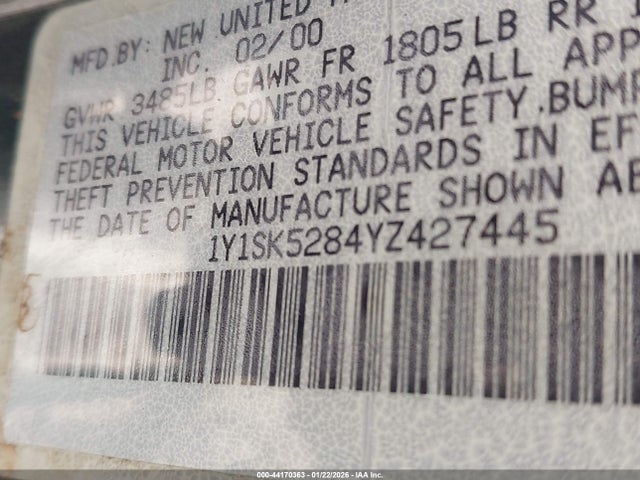 2000 CHEVROLET PRIZM 1Y1SK5284YZ427445 Photo 8