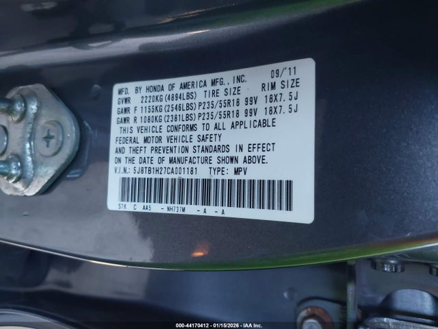 2012 ACURA RDX 5J8TB1H27CA001181 Photo 8