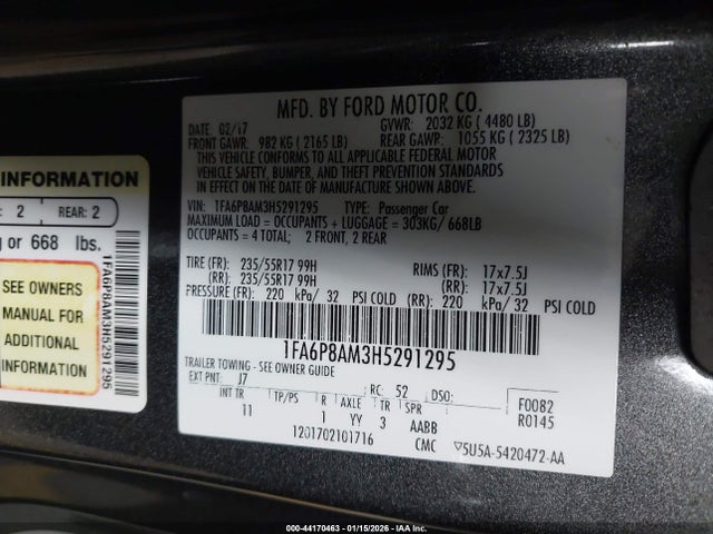 Ford Mustang V6 2017 1FA6P8AM3H5291295 Image 9