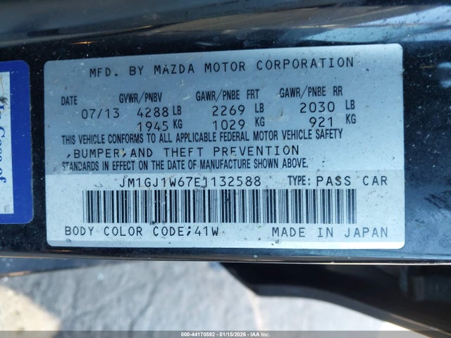 Aukcja sprzedaży 2014 Mazda Mazda6 I Grand Touring, vin: JM1GJ1W67E1132588, numer aukcji: 44170592