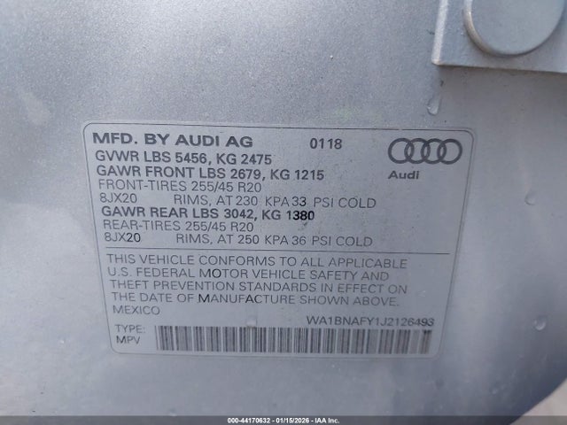 2018 AUDI Q5 WA1BNAFY1J2126493 Photo 8