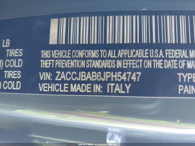 ZACCJBAB6JPH54747 Jeep Renegade Upland Edition 4x4
