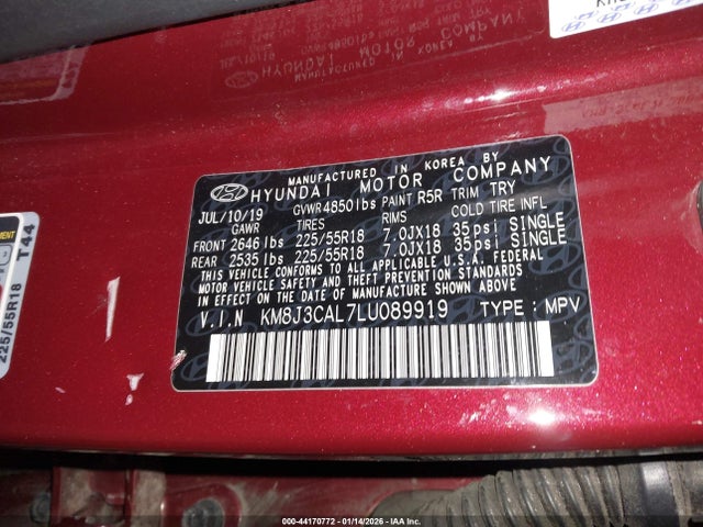 2020 HYUNDAI TUCSON KM8J3CAL7LU089919 Photo 8