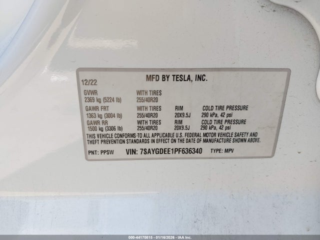 2023 TESLA MODEL Y 7SAYGDEE1PF636340 Photo 8