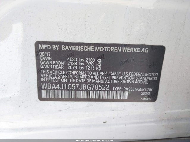 WBA4J1C57JBG78522 BMW 430i Gran Coupe