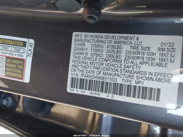 Honda Cr-v Awd Ex 2022 7FARW2H54NE011033 Image 9