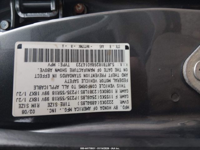 2008 ACURA RDX 5J8TB18268A014723 Photo 8