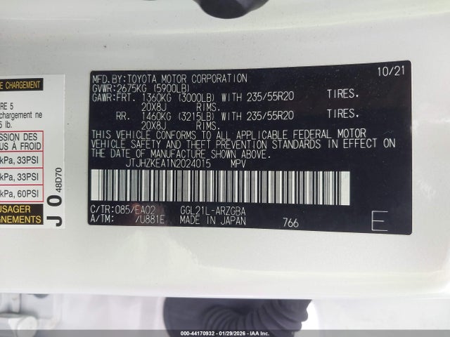 2022 LEXUS RX 350L JTJHZKEA1N2024015 Photo 8