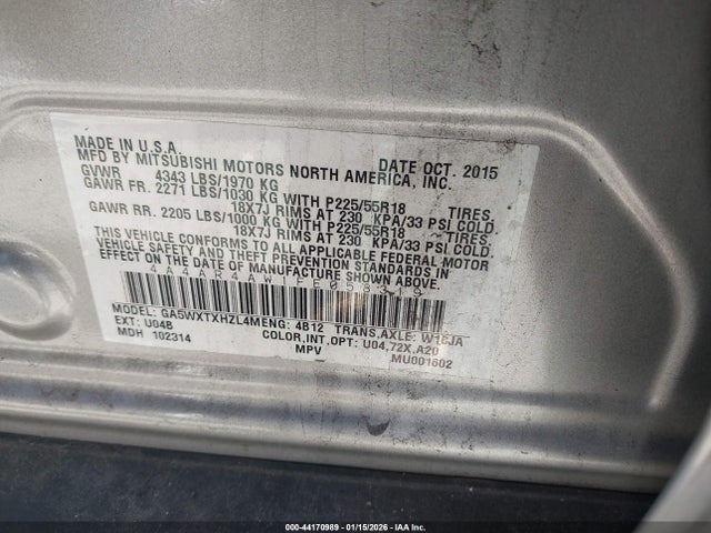 2015 MITSUBISHI OUTLANDER SPORT 4A4AR4AW1FE058319 Photo 8