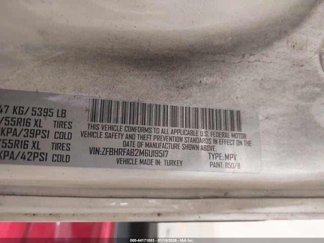 44171053 :رقم المزاد ، ZFBHRFAB2M6U19517 vin ، 2021 Ram Promaster City Tradesman مزاد بيع