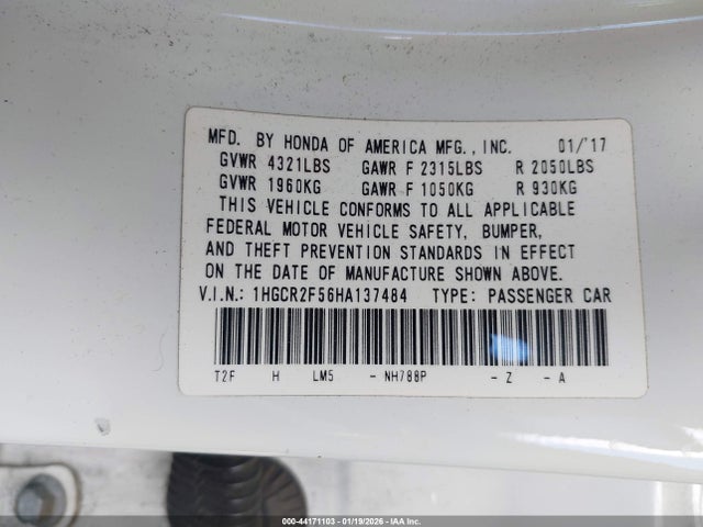 1HGCR2F56HA137484 Honda Accord Sport