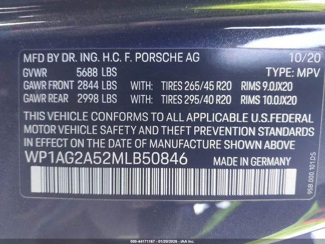 2021 PORSCHE MACAN WP1AG2A52MLB50846 Photo 8