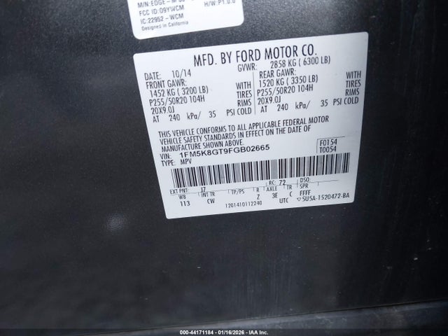 1FM5K8GT9FGB02665 Ford EXPLORER SPORT