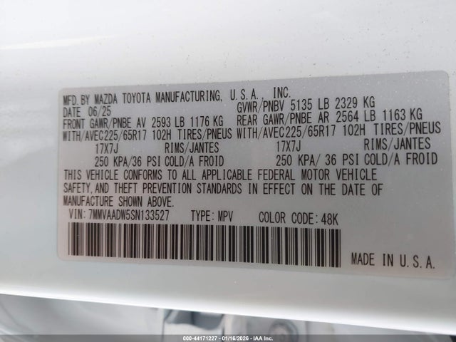 2025 Mazda Cx-50 Hybrid Premium Package მანქანა იყიდება აუქციონზე, vin: 7MMVAADW5SN133527, აუქციონის ნომერი: 44171227
