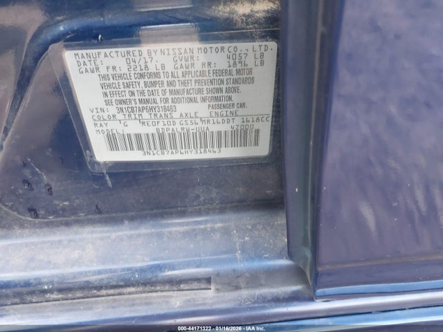 3N1CB7AP6HY318463 Nissan Sentra Sr Turbo