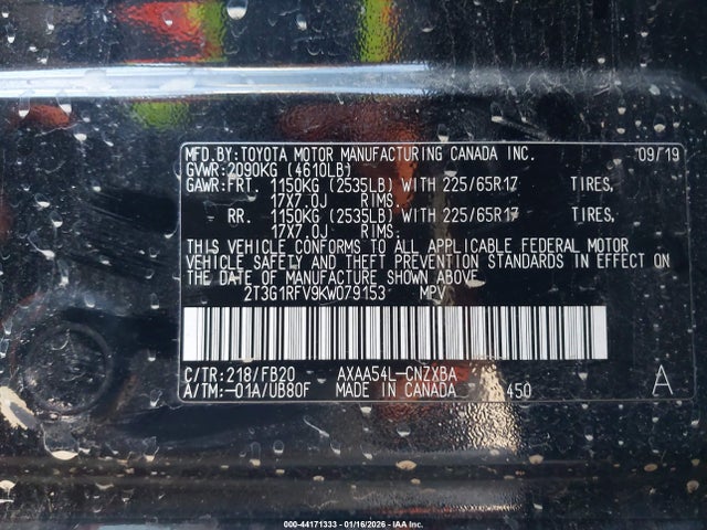 Toyota RAV4 LE 2019 2T3G1RFV9KW079153 Image 9