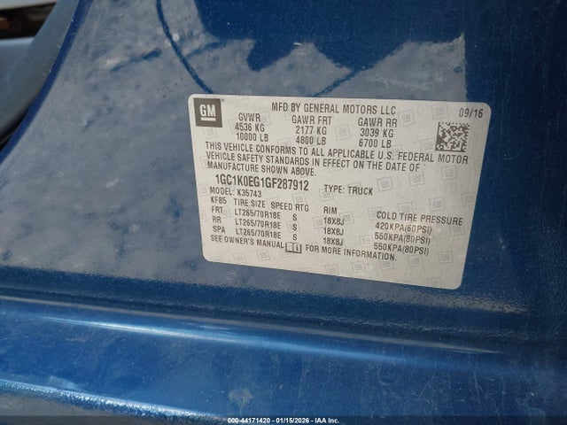 1GC1K0EG1GF287912 Chevrolet Silverado 3500hd Ltz