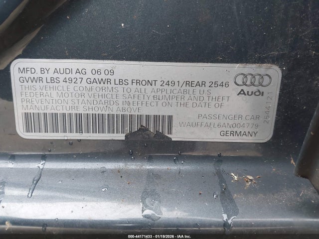 Aukcja sprzedaży 2010 Audi A4 2.0t Premium, vin: WAUFFAFL6AN004779, numer aukcji: 44171433