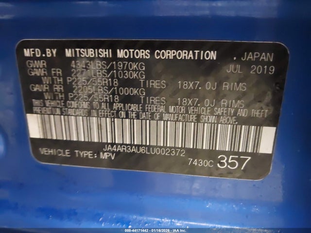 2020 MITSUBISHI OUTLANDER SPORT JA4AR3AU6LU002372 Photo 8