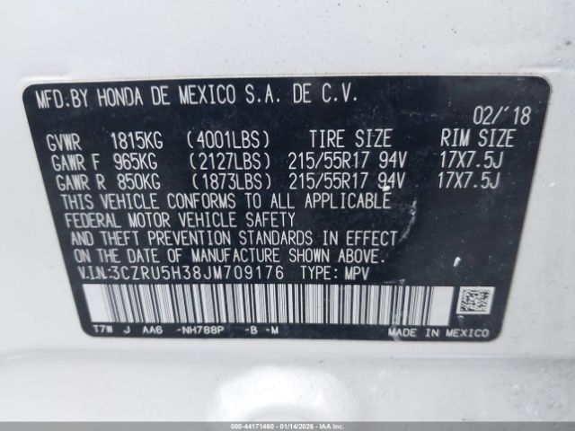 2018 HONDA HR-V 3CZRU5H38JM709176 Photo 8