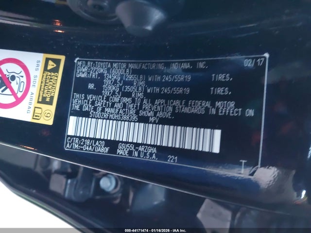 5TDDZRFH0HS388395 Toyota Highlander Limited Platinum