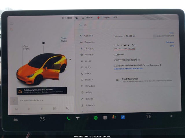 5YJYGDEF8MF264089 Tesla Model Y Performance Dual Motor All-wheel Drive