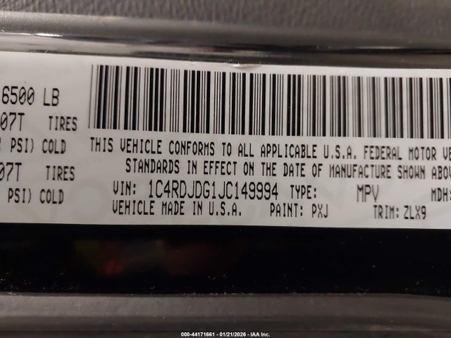 2018 DODGE DURANGO 1C4RDJDG1JC149994 Photo 8