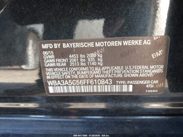 BMW 328I 2015 WBA3A5C56FF610843 Image 9