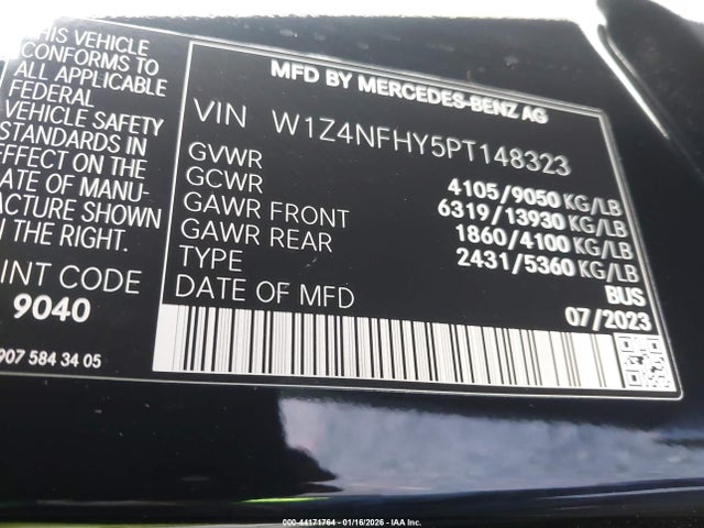 W1Z4NFHY5PT148323 Mercedes-Benz Sprinter 2500 Standard Roof 4-cyl Diesel Ho