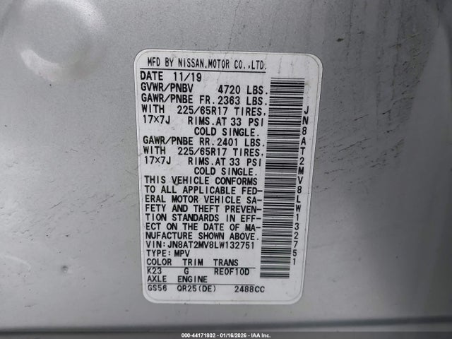 2020 NISSAN ROGUE JN8AT2MV8LW132751 Photo 8