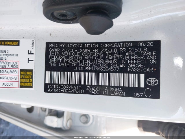 JTDL9MFU7M3024577 Toyota Prius Xle Awd-e