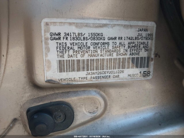 2000 MITSUBISHI MIRAGE JA3AY26C6YU011226 Photo 8