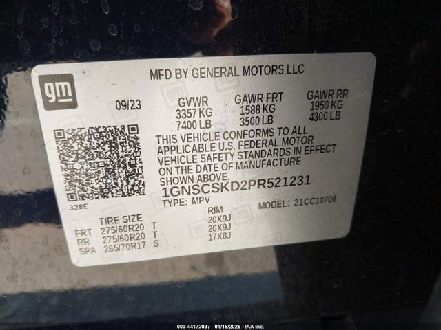 1GNSCSKD2PR521231 Chevrolet Tahoe Premier