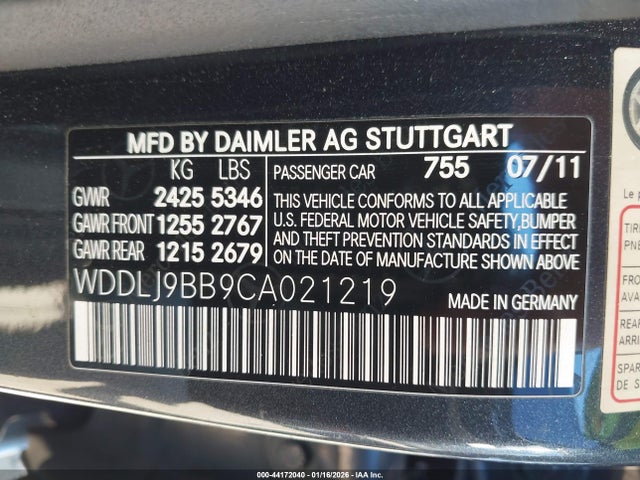 2012 MERCEDES-BENZ CLS 550 WDDLJ9BB9CA021219 Photo 8