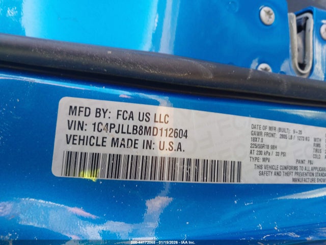 2021 JEEP CHEROKEE 1C4PJLLB8MD112604 Photo 8