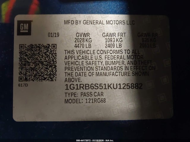 2019 CHEVROLET VOLT 1G1RB6S51KU125882 Photo 8