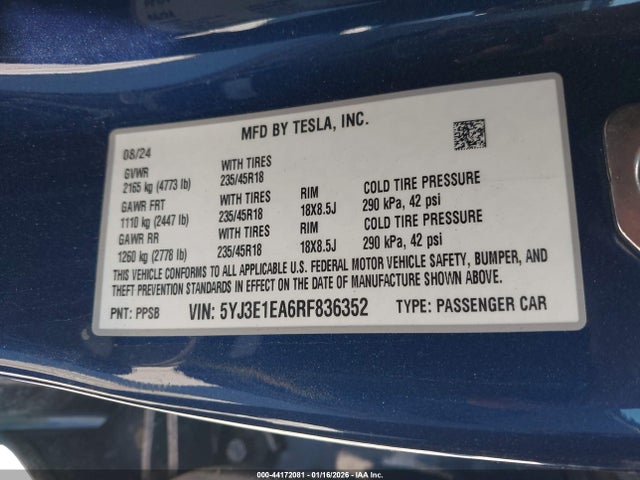 2024 TESLA MODEL 3 5YJ3E1EA6RF836352 Photo 8
