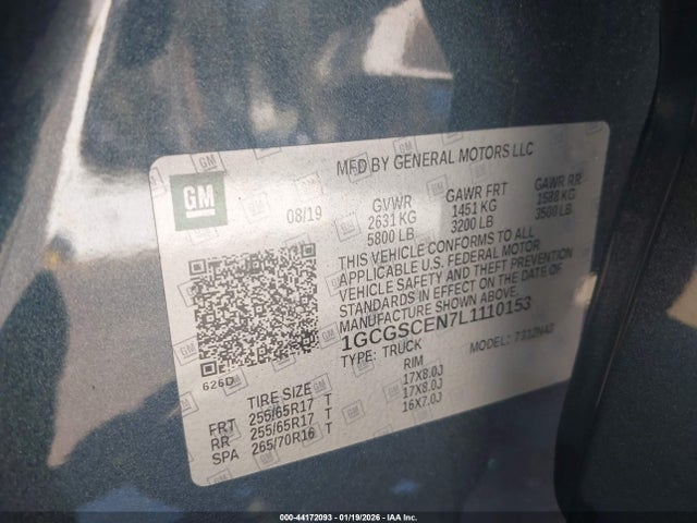 1GCGSCEN7L1110153 Chevrolet Colorado 2wd Short Box Lt