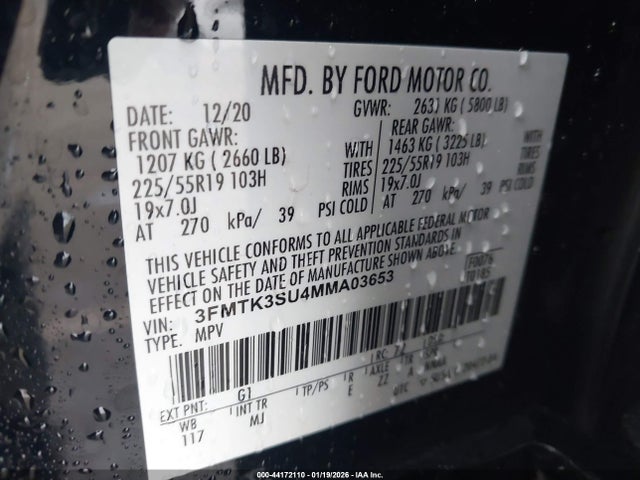 3FMTK3SU4MMA03653 Ford Mustang Mach-e Premium