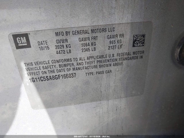 1G11C5SA8GF166037 Chevrolet Malibu Limited Lt