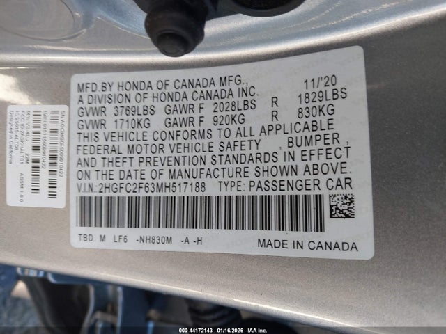 Honda Civic Lx 2021 2HGFC2F63MH517188 Image 9