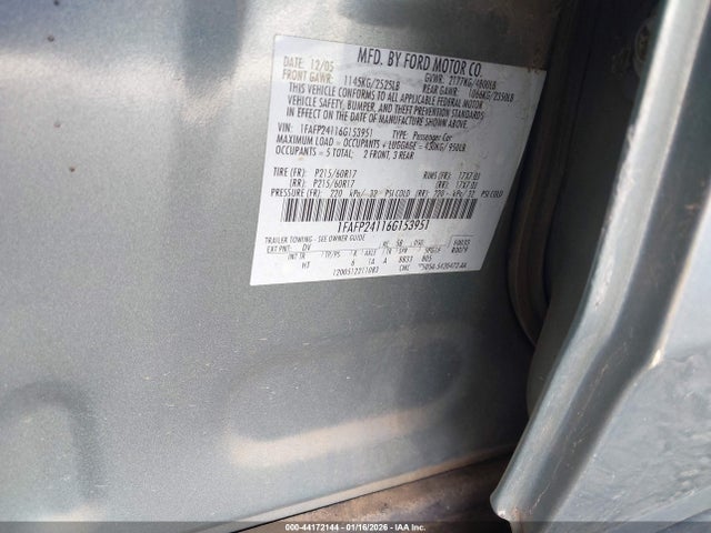 2006 FORD FIVE HUNDRED 1FAFP24116G153951 Photo 8