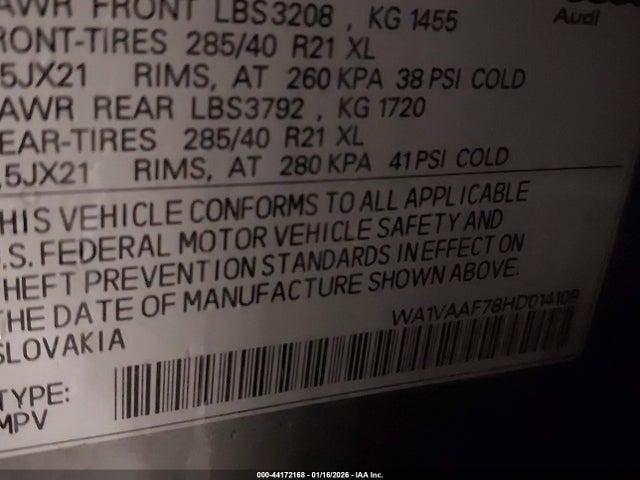 2017 AUDI Q7 WA1VAAF78HD014109 Photo 8